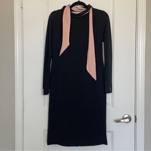 Vintage 70s Fred Rothschild Duo Color Dress | Size Medium | Midi Dress